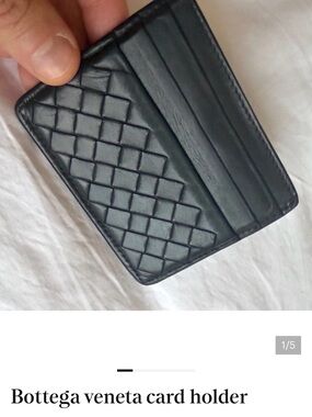 Bottega Veneta Black Intrecciato Leather Card Holder